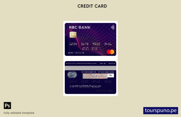 lista para imprimir plantilla de mastercard de USA RBC Bank